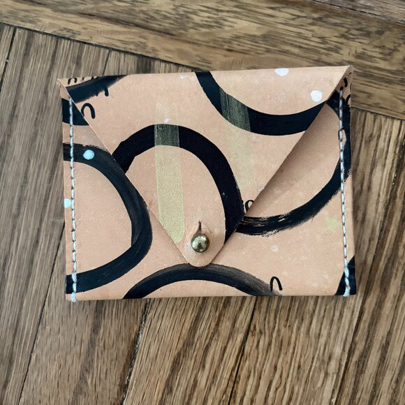 Lisa Chow Leather Card Case - Licorice Spots - Picture 1 of 4